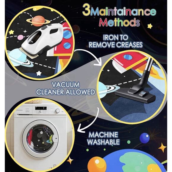 Kids Space Rug Planets Solar System Playroom Bedroom Area Rug 4.5x6 New - Picture 6 of 7